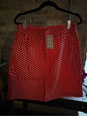 Red Polka Dot A-Line Skirt - Size Large